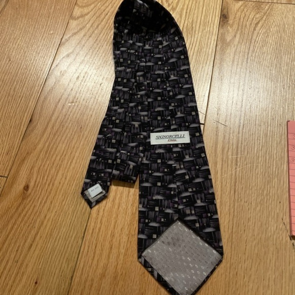 Signorcelli D'Italia All Silk Tie Black & Gray 3716